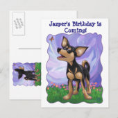 Chihuahua Party Center Ankündigungspostkarte (Vorne/Hinten)