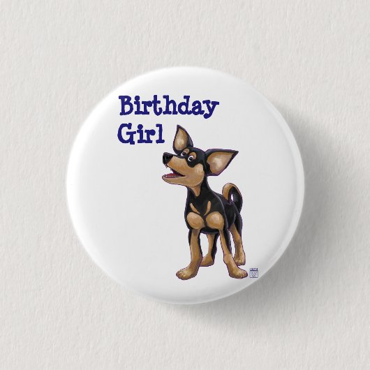 Chihuahua Party Center Button (Vorderseite)
