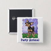 Chihuahua Party Center Button (Vorne & Hinten)
