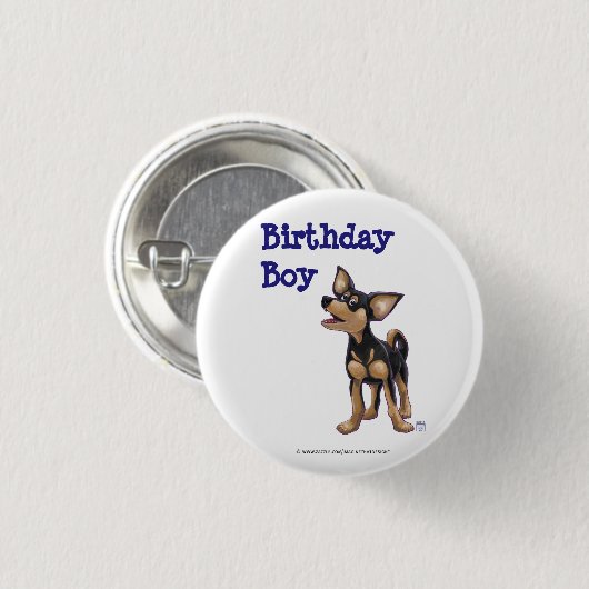 Chihuahua Party Center Button (Vorne & Hinten)