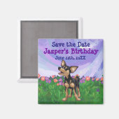 Chihuahua Party Center Magnet (Vorderseite/Rückseite)