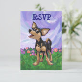 Chihuahua Party Center UAWG RSVP Karte (Stehend Vorderseite)