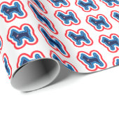 Chihuahua Patriotisch rot weiß und blau 4. Juli Geschenkpapier (Rolleneckpunkt)