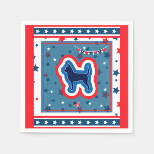 Chihuahua Patriotisch Rot Weiß Und Blau 4. Juli Serviette