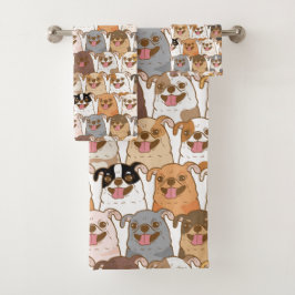 Chihuahua Pattern Badhandtuch Set