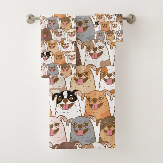 Chihuahua Pattern Badhandtuch Set (Insitu)