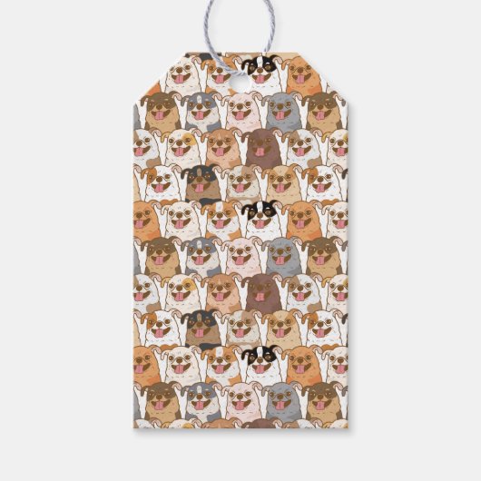 Chihuahua Pattern Geschenkanhänger (Vorderseite)