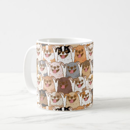 Chihuahua Pattern Kaffeetasse (Vorderseite Links)