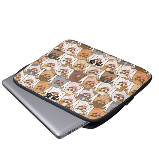 Chihuahua Pattern Laptopschutzhülle (Vorne Knopf)