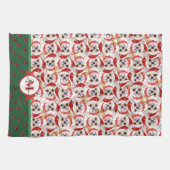 Chihuahua Pattern Monogram Christmas Dog Geschirrtuch (Horizontal)