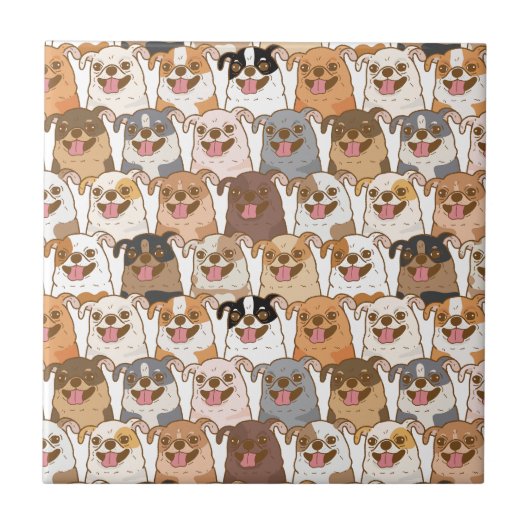 Chihuahua Pattern Napkins Fliese (Vorderseite)