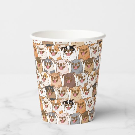 Chihuahua Pattern Pappbecher (Rückseite)