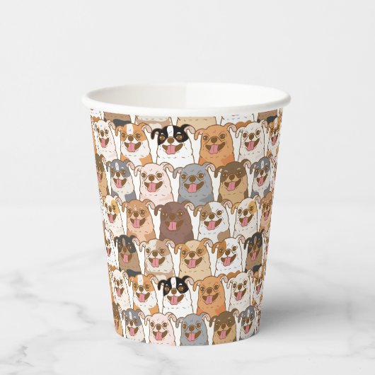 Chihuahua Pattern Pappbecher (Links)