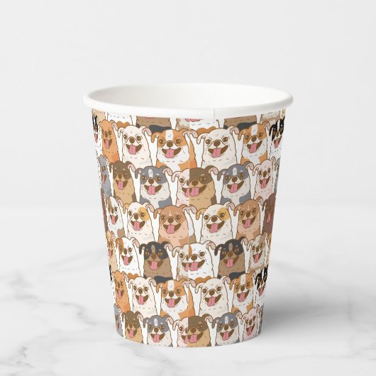 Chihuahua Pattern Pappbecher (Rechts)