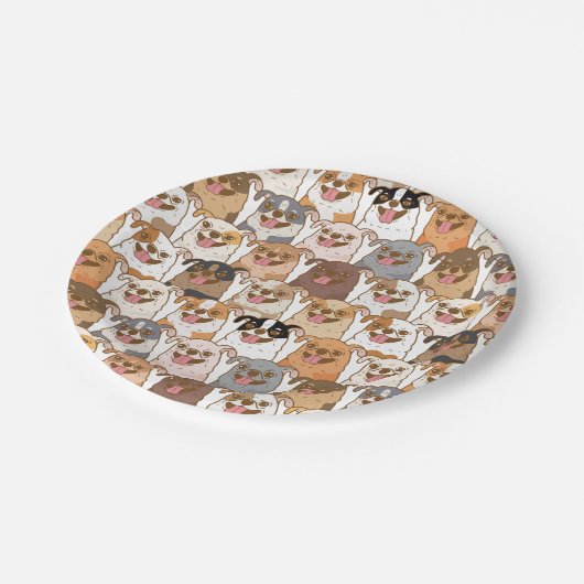 Chihuahua Pattern Pappteller (Schrägansicht)