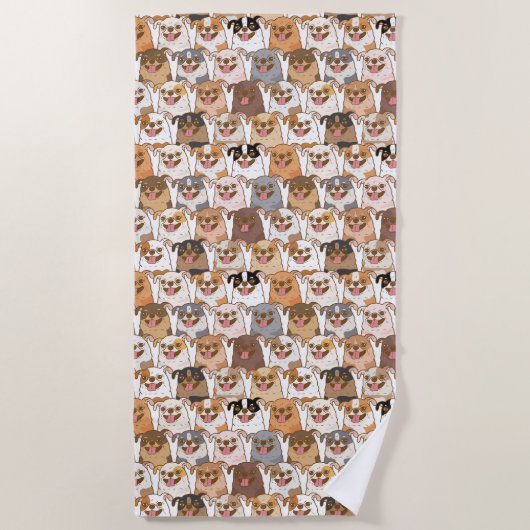 Chihuahua Pattern Strandtuch (Vorderseite)