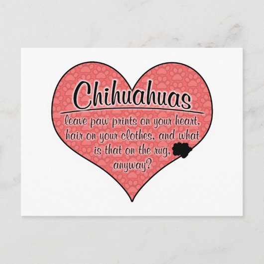 Chihuahua Paw Prints Hunde Humor Postkarte (Vorderseite)