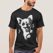 Chihuahua Peeking Dog T-Shirt (Vorderseite)