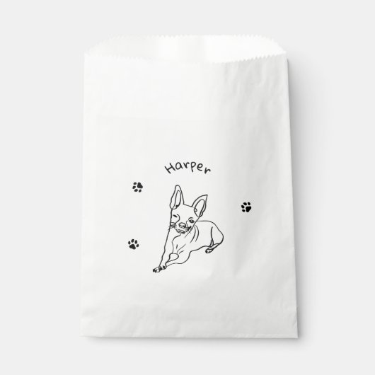 Chihuahua: Personalisierte Art Deco Geschenktütchen (Vorderseite)