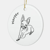 Chihuahua: Personalisierte Art Deco Keramik Ornament (Links)