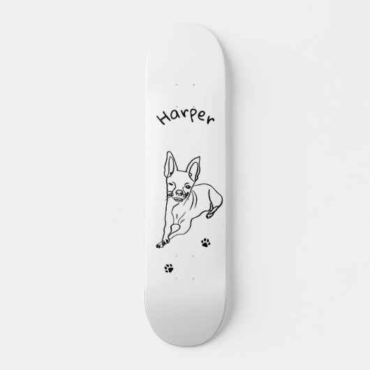 Chihuahua: Personalisierte Art Deco Skateboard (Vorne)