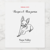 Chihuahua: Personalisierte Art Deco Weinetikett (Einzelnes Label)