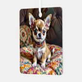 Chihuahua Personalisierte Weihnachten Ornament Aus Metall (Vorderseite links)