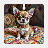 Chihuahua Personalisierte Weihnachten Ornament Aus Metall (Vorderseite)