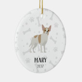 Chihuahua-personalisierte Weihnachtsverzierung Keramik Ornament (Rechts)