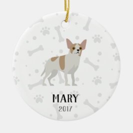 Chihuahua-personalisierte Weihnachtsverzierung Keramik Ornament