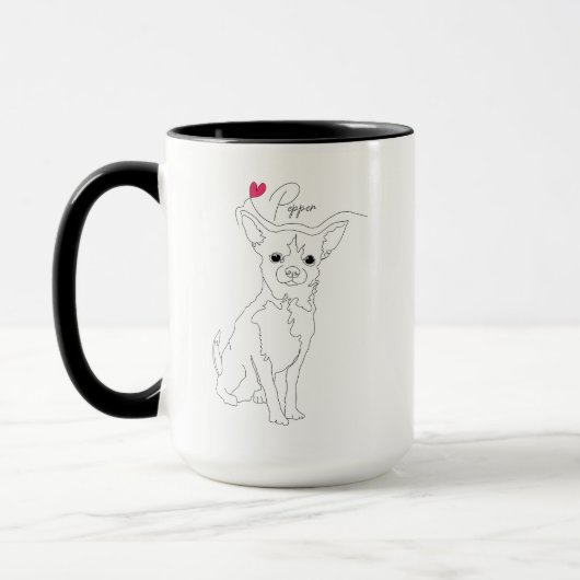 Chihuahua Pet Line Art with Name Tasse (Links)