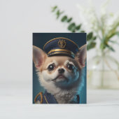 Chihuahua Pilot Captain Postkarte (Stehend Vorderseite)