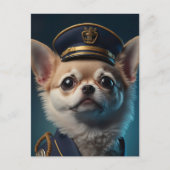 Chihuahua Pilot Captain Postkarte (Vorderseite)