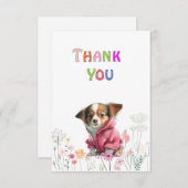 Chihuahua Pink Sweater Danke-Karte Dankeskarte (Vorne/Hinten)