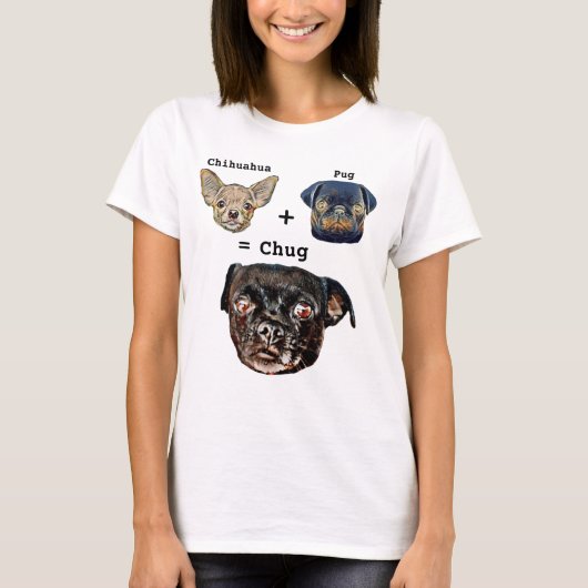 Chihuahua Plus Mops Equals Chug Dog T-Shirt (Vorderseite)