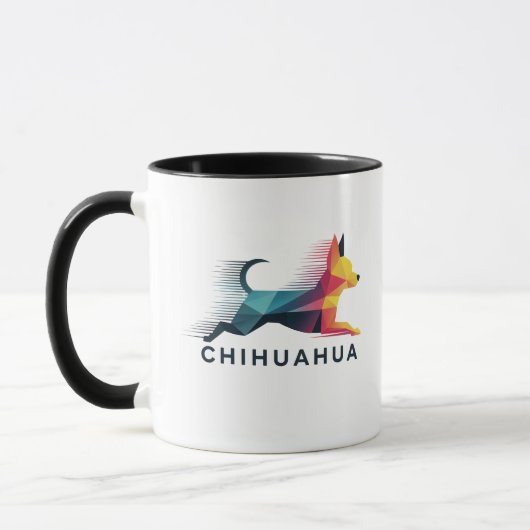 Chihuahua poligonal en amarillo y azul tasse (Links)