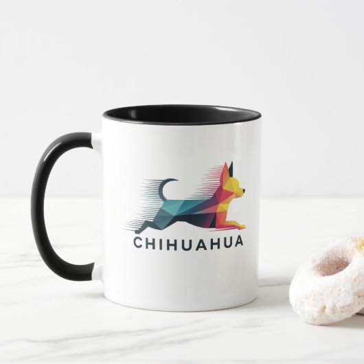 Chihuahua poligonal en amarillo y azul tasse (Mit Donut)
