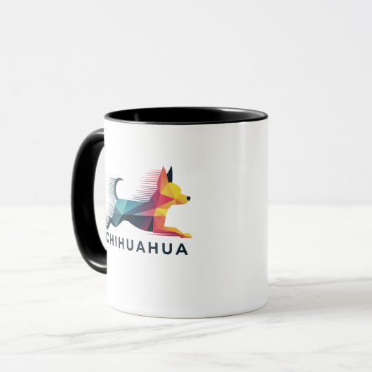 Chihuahua poligonal en amarillo y azul tasse (Vorderseite Links)