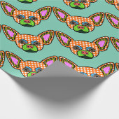 Chihuahua-Pop-Kunst Geschenkpapier (Ecke)