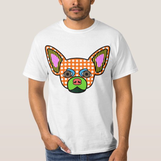 Chihuahua-Pop-Kunst T-Shirt (Vorderseite)