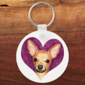 Chihuahua Portrait Schlüsselanhänger (Vorderseite)