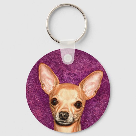 Chihuahua Portrait Schlüsselanhänger (Vorderseite)