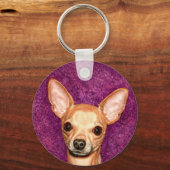 Chihuahua Portrait Schlüsselanhänger (Vorderseite)