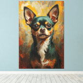 Chihuahua Portrait Vibrant Ölgemälde Leinwanddruck (Insitu (Holzboden))