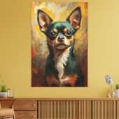 Chihuahua Portrait Vibrant Ölgemälde Leinwanddruck (Insitu (Wohnzimmer))