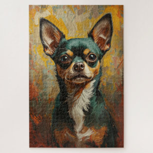 Chihuahua Portrait Vibrant Ölgemälde Puzzle