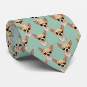 Chihuahua-Porträt-Halskrawatte – Geschenk für Minz Krawatte