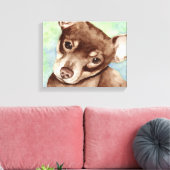 Chihuahua-Porträt Leinwanddruck (Insitu (Wohnzimmer))