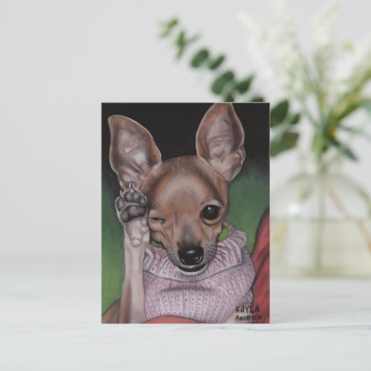 Chihuahua Postcard Postkarte (Stehend Vorderseite)