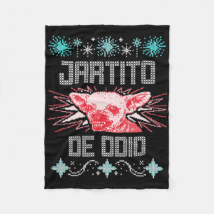Chihuahua Puerto Rico Ugly Christmas Sweater Navid Fleecedecke